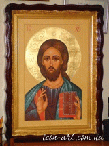 икона в киоте Иисус Христос Вседержитель 