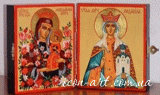 Two-part icons. Theotokos the Sweet Flower and icon of Holy martyr Princess Ludmila of Czech