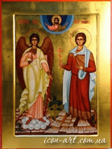 именная икона Святой мученик Сергий и Святой Ангел Хранитель