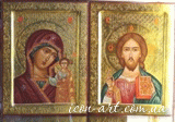 Венчальные иконы Казанская икона Пресвятой Богородицы и икона Иисус Вседержитель