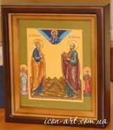 именная икона Святой апостол Павел и Святой апостол Петр  в киоте