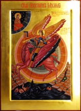 Archangel Michael defeats Antichrist