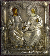 икона в окладе Пресвятая Троица