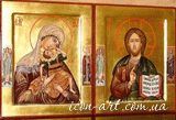 венчальная пара икона Пресвятая Богородица Взыграние младенца и Иисус Вседержитель