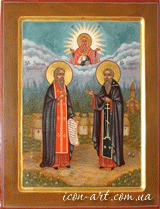 икона Святые преподобные Зосим и Савватий Соловецкие чудотворцы