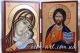Складень на две иконы Корсунская Пресвятая Богородица и Иисус Вседержитель
