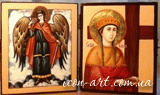 Складень на две иконы. Святая равноапостольная царица Елена и Святой Ангел Хранитель  