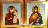 Wedding couple Theotokos Look at Humility and Pantocrator